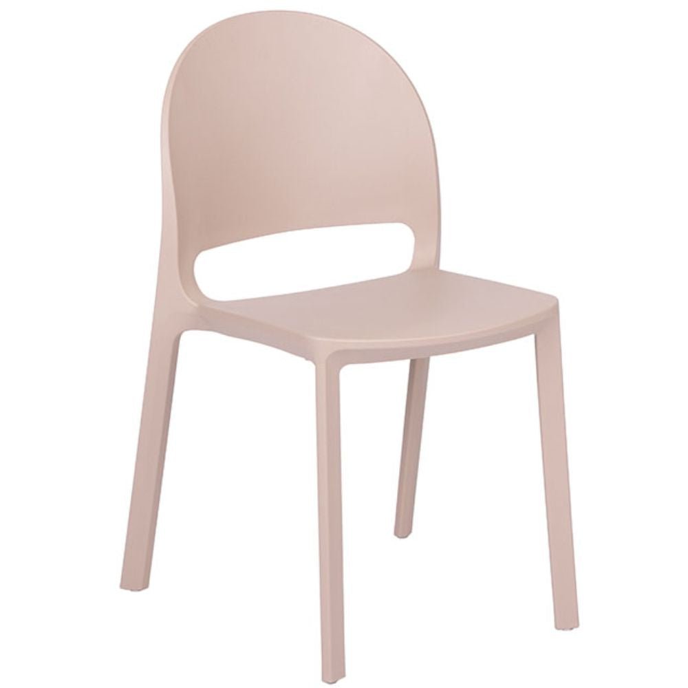 Silla comercial BRATTI SHINE en monobloque de polipropileno apilable para terraza