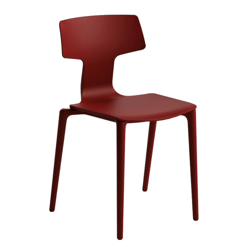 Silla comercial Colos Split apilable con asiento y respaldo de polipropileno sobre estructura de acero cromado
