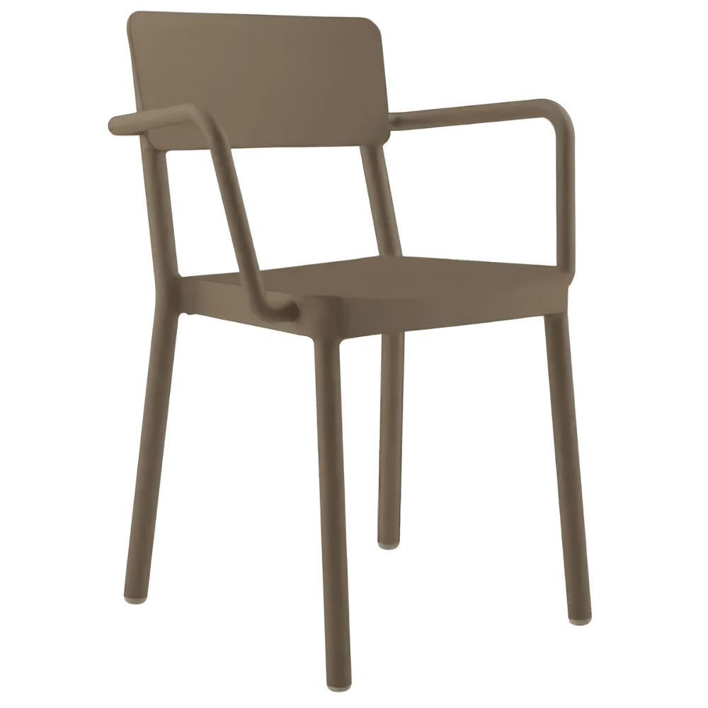 Silla RESOL LISBOA con brazos, apilable, en fibra de vidrio con polipropileno