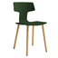 Silla comercial Colos Split GL con concha de polipropileno y patas de madera torneada natural