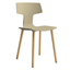 Silla comercial Colos Split GL con concha de polipropileno y patas de madera torneada natural