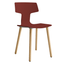 Silla comercial Colos Split GL con concha de polipropileno y patas de madera torneada natural