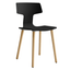 Silla comercial Colos Split GL con concha de polipropileno y patas de madera torneada natural