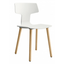 Silla comercial Colos Split GL con concha de polipropileno y patas de madera torneada natural