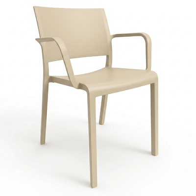 Silla RESOL NEW FIONA con brazos, apilable, en fibra de vidrio con polipropileno