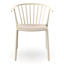 Silla comercial RESOL WOODY con brazos y asiento tapizado en Sunbrella