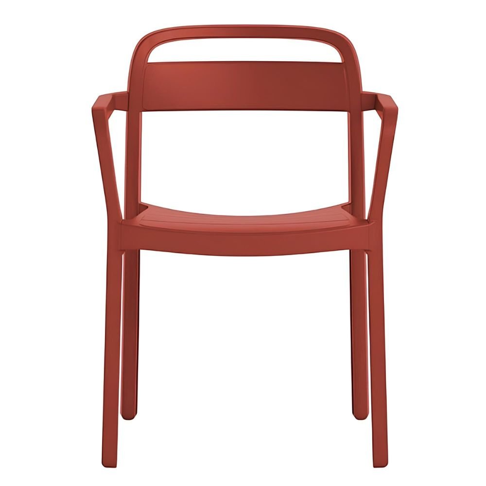 Silla comercial Resol June con brazos en polipropileno reciclable, apilable