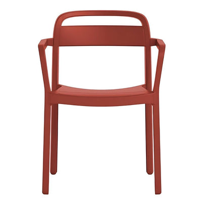 Silla comercial Resol June con brazos en polipropileno reciclable, apilable
