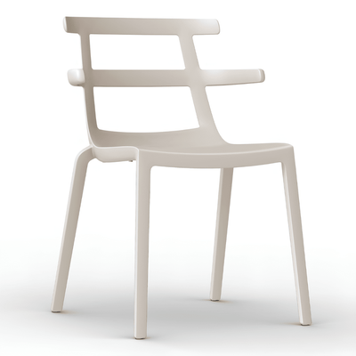 Silla comercial Resol Tokyo con brazos en polipropileno con fibra de vidrio, apilable