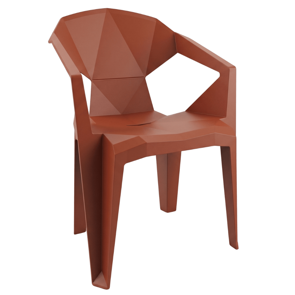 Silla comercial Resol Delta monobloc de polipropileno con cuatro patas, apilable para exterior