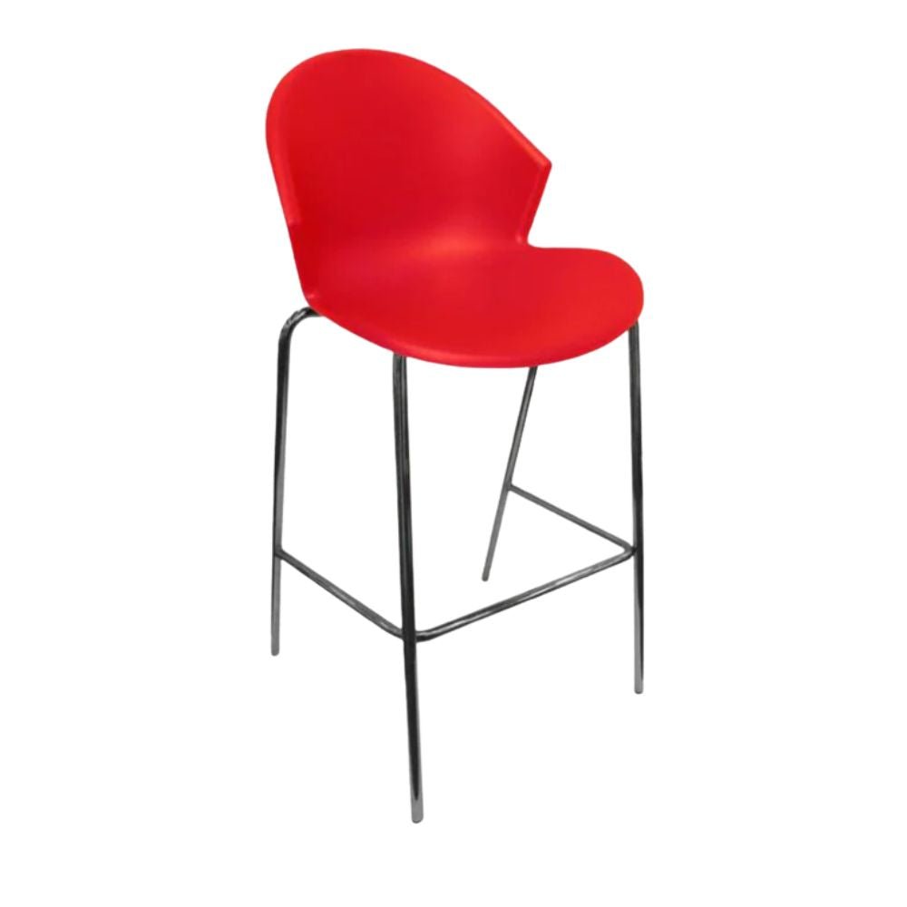 Silla comercial Albar PL-51 de polipropileno con estructura tubular de acero estibable