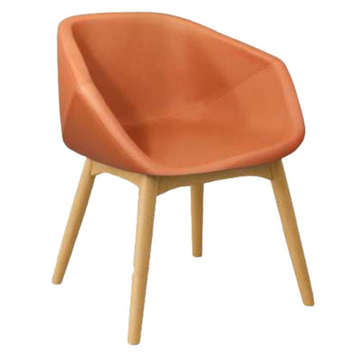 Silla comercial Nogal Beat Pitcher con base de madera natural y asiento y respaldo tapizados