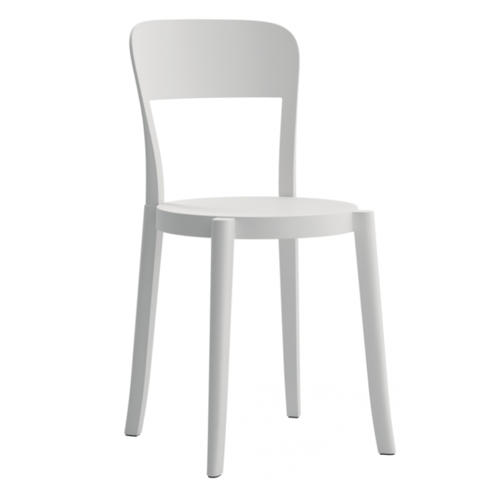 Silla comercial Colos Torre de polipropileno con fibra de vidrio, diseño retro de bistró apilable