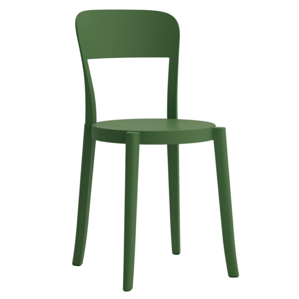 Silla comercial Colos Torre de polipropileno con fibra de vidrio, diseño retro de bistró apilable