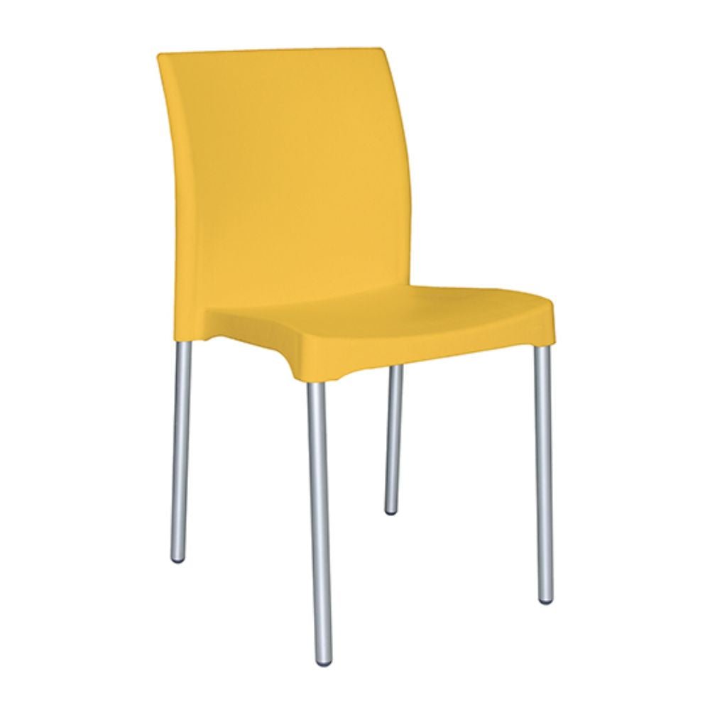 Silla comercial OFFIHO OCEAN OHV-61 con patas de aluminio y asiento de polipropileno