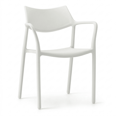 Silla Resol Splash Aire con brazos en una sola pieza de polipropileno con fibra de vidrio, apilable