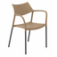 Silla comercial Resol Splash Bar con brazos, cuerpo en fibra de vidrio y patas de acero, apilable