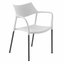 Silla comercial Resol Splash Bar con brazos, cuerpo en fibra de vidrio y patas de acero, apilable