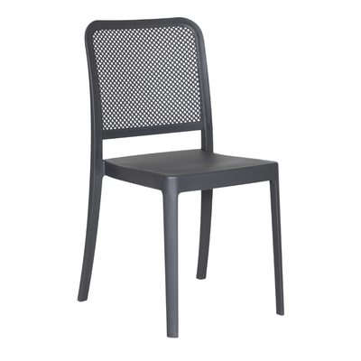 Silla comercial ALBAR AR-401A de polipropileno apilable para exterior con respaldo curvo