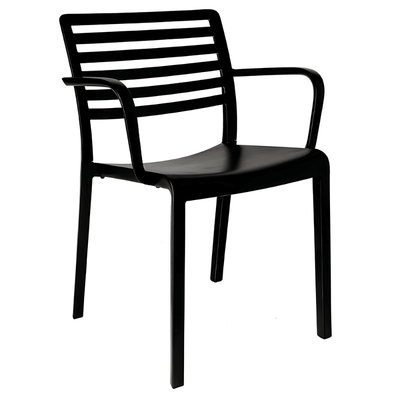 Silla comercial Resol Lama Armchair con brazos, de fibra de vidrio con polipropileno para terraza