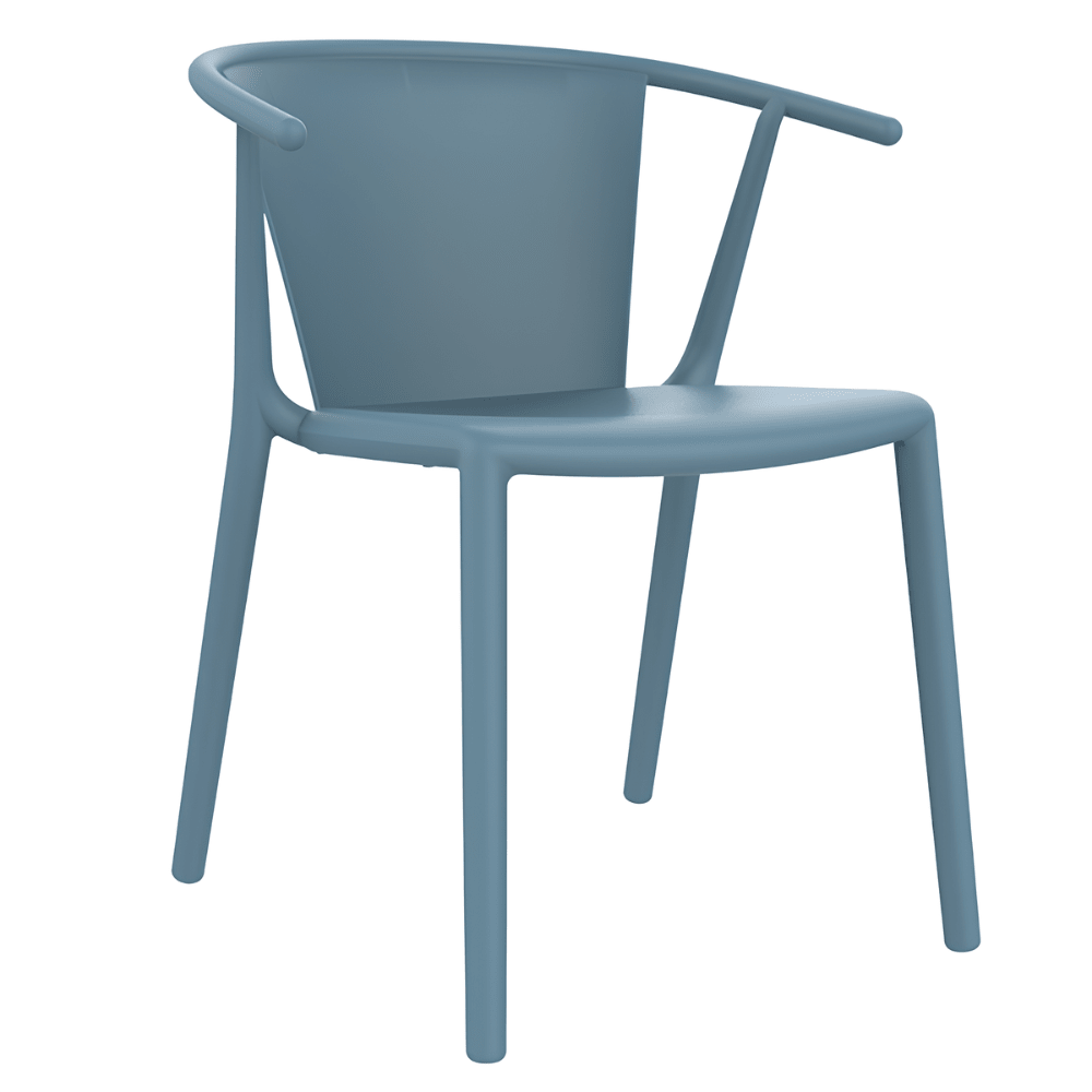 Silla RESOL STEELY con brazos, apilable, en fibra de vidrio con polipropileno