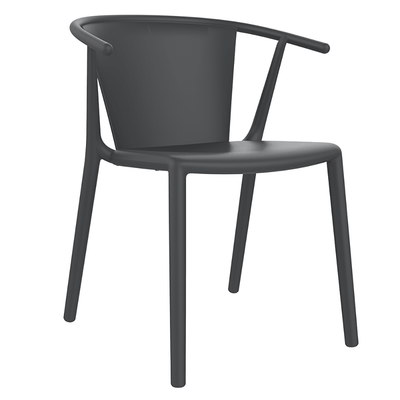 Silla RESOL STEELY con brazos, apilable, en fibra de vidrio con polipropileno