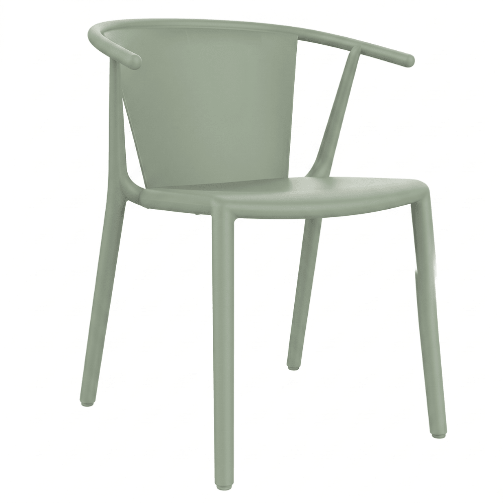 Silla RESOL STEELY con brazos, apilable, en fibra de vidrio con polipropileno