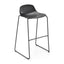 Banco alto Infiniti Pure Loop Mini con asiento en polipropileno y estructura de acero cromado.