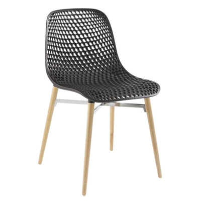 Silla comercial Infiniti Next con asiento y respaldo en poliamida y cuatro patas de madera