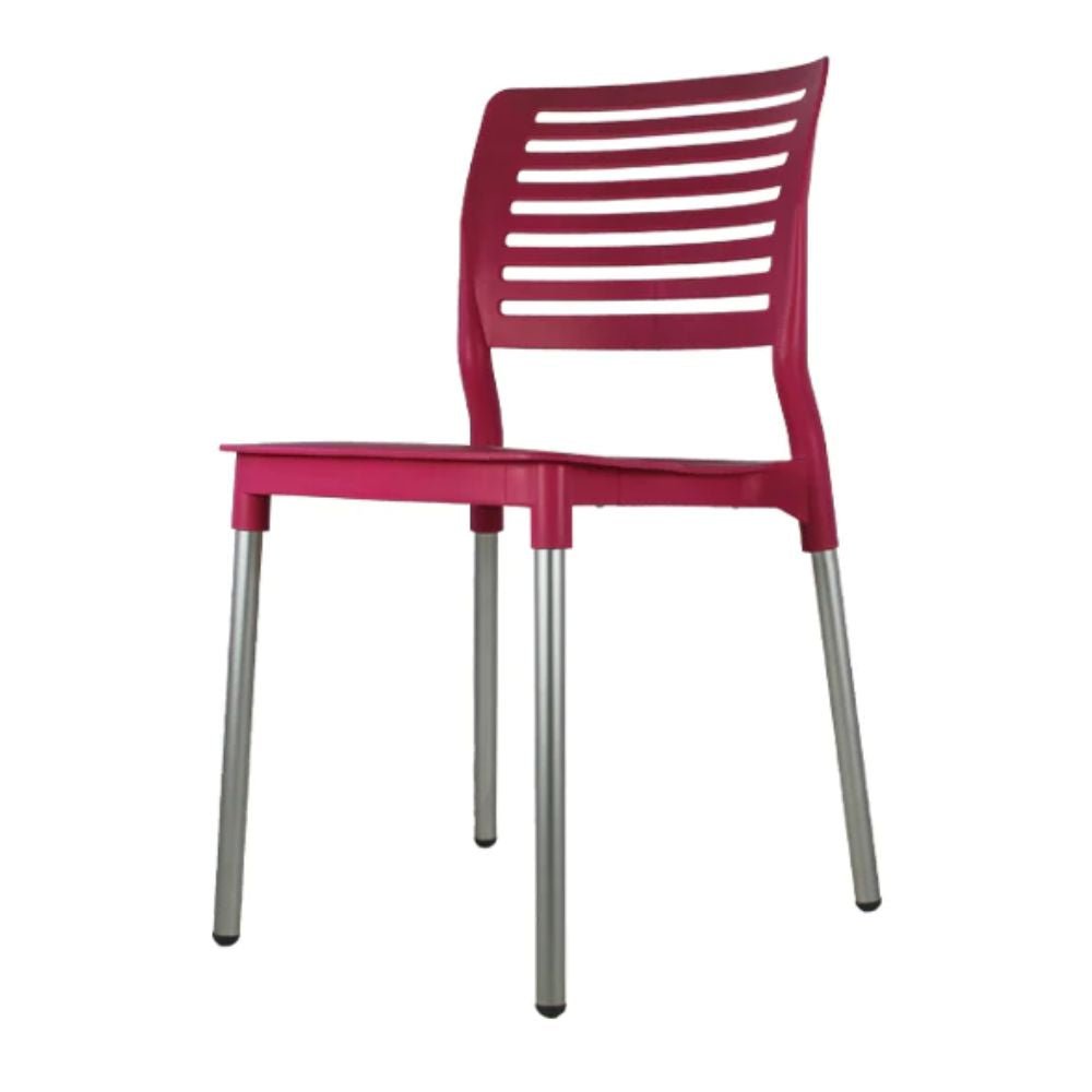 Silla comercial Kingstrong JM Galeri en polipropileno con cuatro soportes anodizados