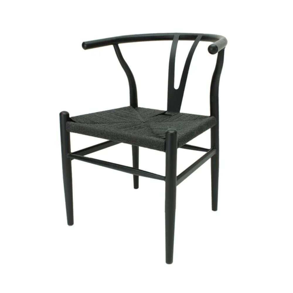 Silla comercial Kingstrong Micerino de metal con asiento en tejido de cuerda trenzada impermeable