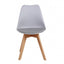 Silla Catarina con asiento tapizado en vinipiel, concha de polipropileno y patas de madera de haya