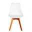 Silla Catarina con asiento tapizado en vinipiel, concha de polipropileno y patas de madera de haya