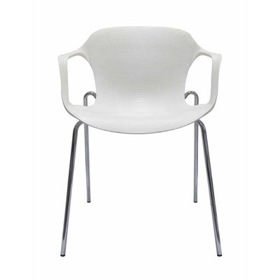Silla comercial Gersa E-33001 con asiento de polipropileno y estructura metálica cromada