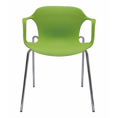 Silla comercial Gersa E-33001 con asiento de polipropileno y estructura metálica cromada