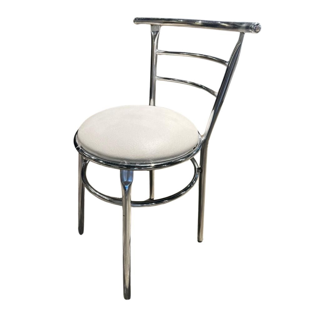 Silla comercial Nogal Beat Karioca con estructura metálica cromada y asiento acojinado tapizado