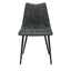 Silla Zuo Norwich negra estilo pala en cuero sintético con mechones de canal y estructura de acero