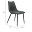 Silla Zuo Norwich negra estilo pala en cuero sintético con mechones de canal y estructura de acero