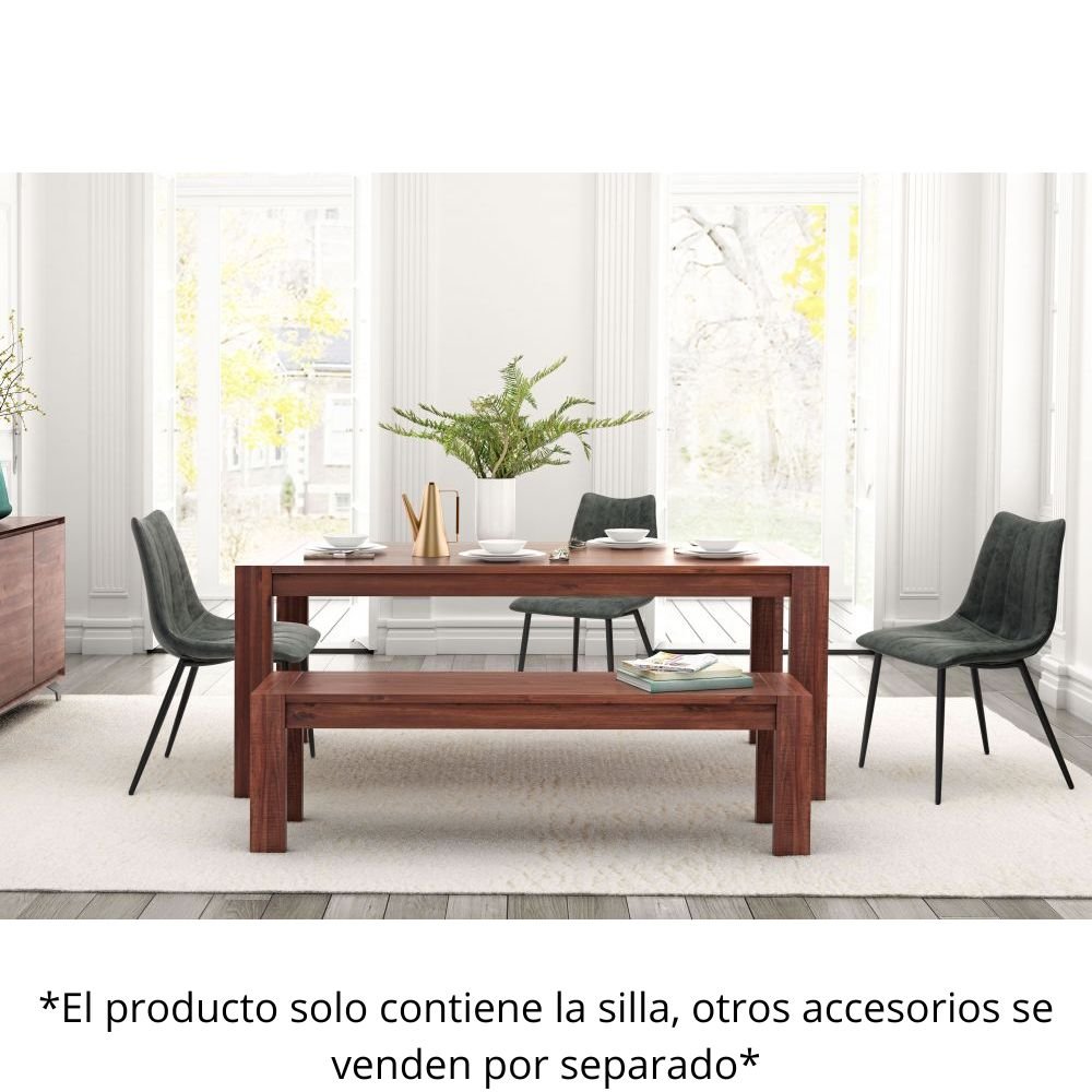 Silla Zuo Norwich negra estilo pala en cuero sintético con mechones de canal y estructura de acero