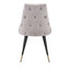 Silla comercial Zuo Piccolo tapizada en terciopelo gris con patas de acero y latón cepillado