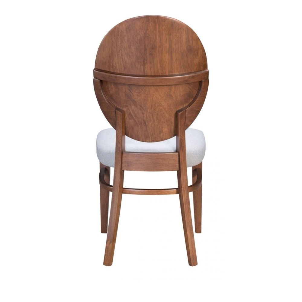 Silla comercial Zuo Regents gris con asiento tapizado en tela tipo lino y estructura de madera