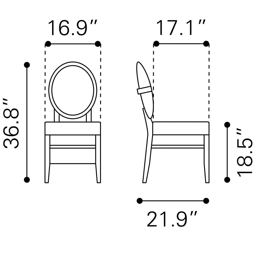 Silla comercial Zuo Regents gris con asiento tapizado en tela tipo lino y estructura de madera