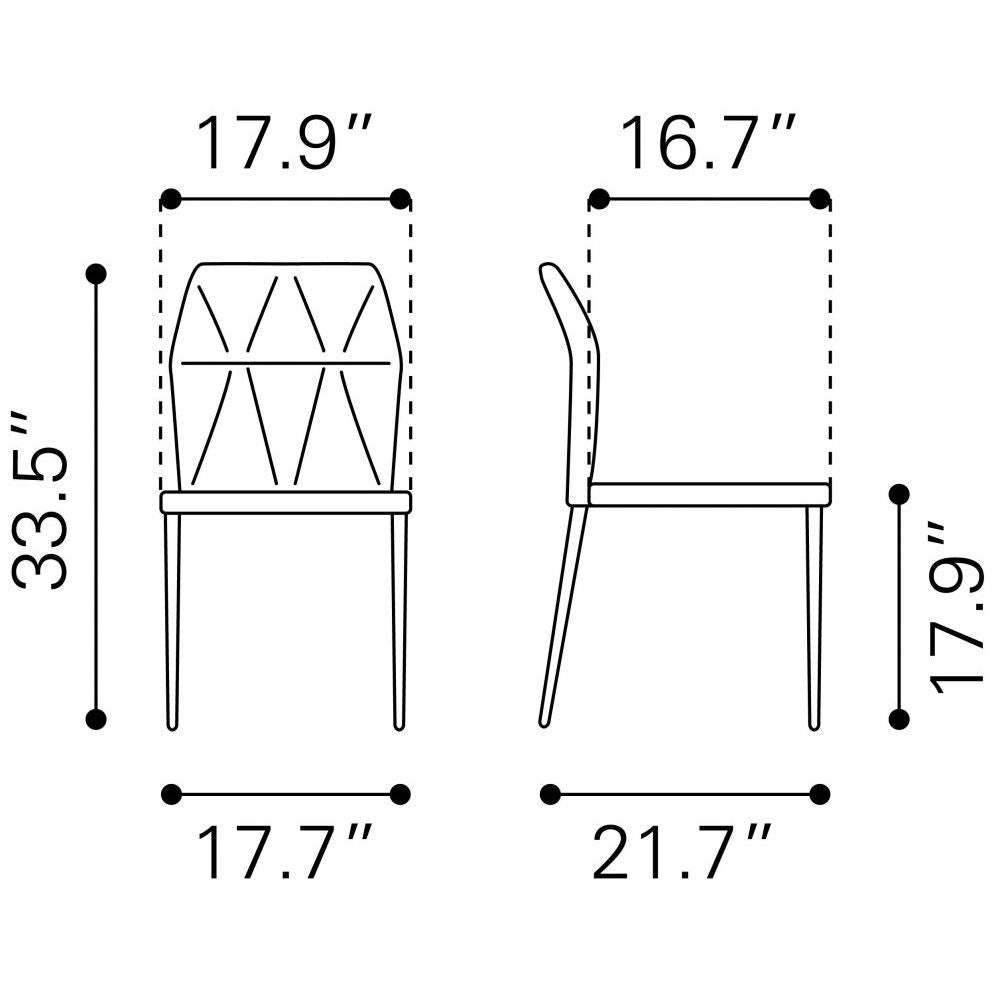 Silla comercial Zuo Revolution negra tapizada en tela tipo lino con costuras geométricas