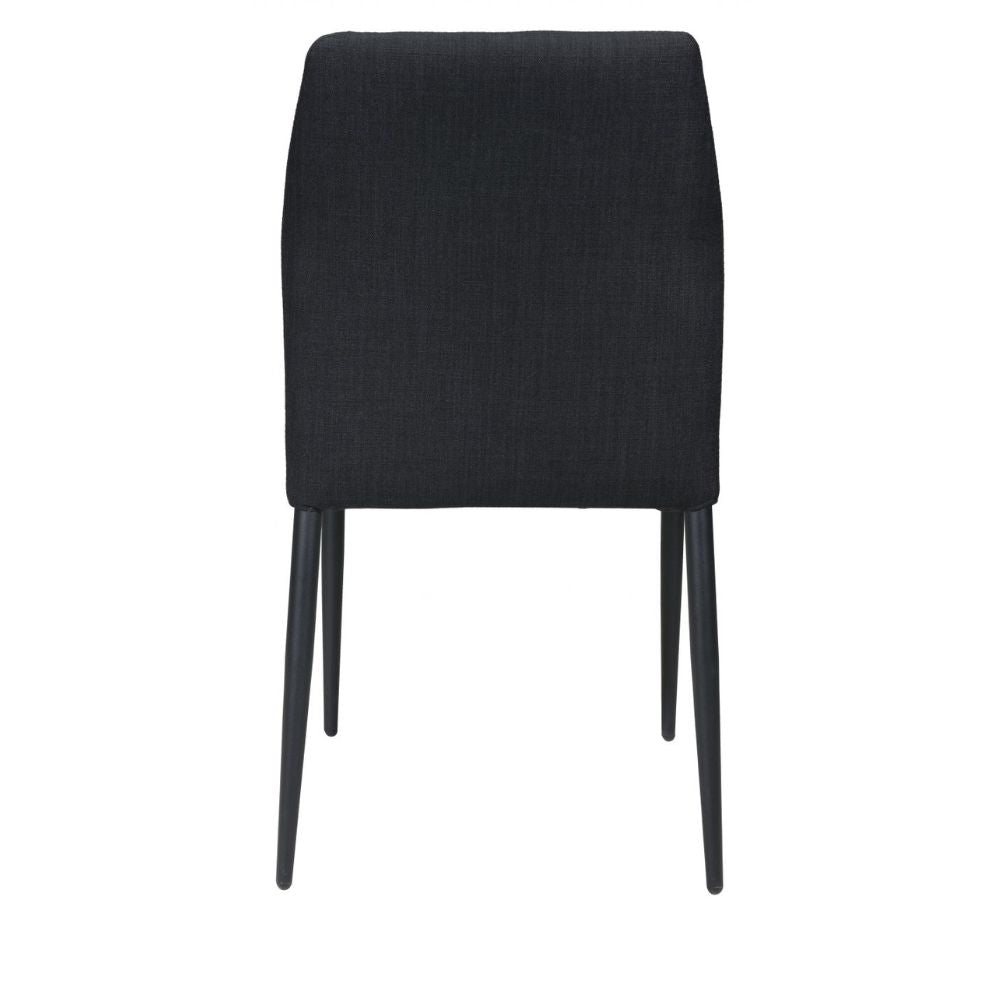 Silla comercial Zuo Revolution negra tapizada en tela tipo lino con costuras geométricas