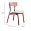 Silla comercial Zuo Russell con asiento tapizado en gris y estructura de madera
