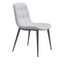 Silla comercial Zuo Tangiers blanca con asiento capitoné en piel sintética y patas tipo lápiz