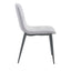 Silla comercial Zuo Tangiers blanca con asiento capitoné en piel sintética y patas tipo lápiz