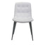 Silla comercial Zuo Tangiers blanca con asiento capitoné en piel sintética y patas tipo lápiz