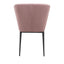 Silla comercial Zuo Tolivere rosa tapizada en terciopelo con patas de acero estilo art déco