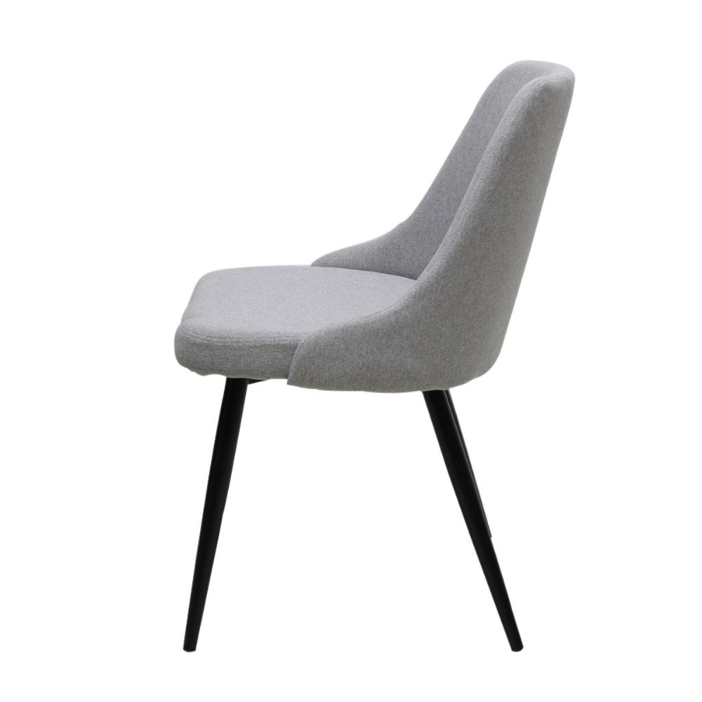 Silla comercial bistró Nogal Beat Trom tapizada en tela con base de metal